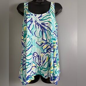 Lilly Pulitzer Monterey Racerback Asymmetrical Tank Top Womens Sz S 17" PTP